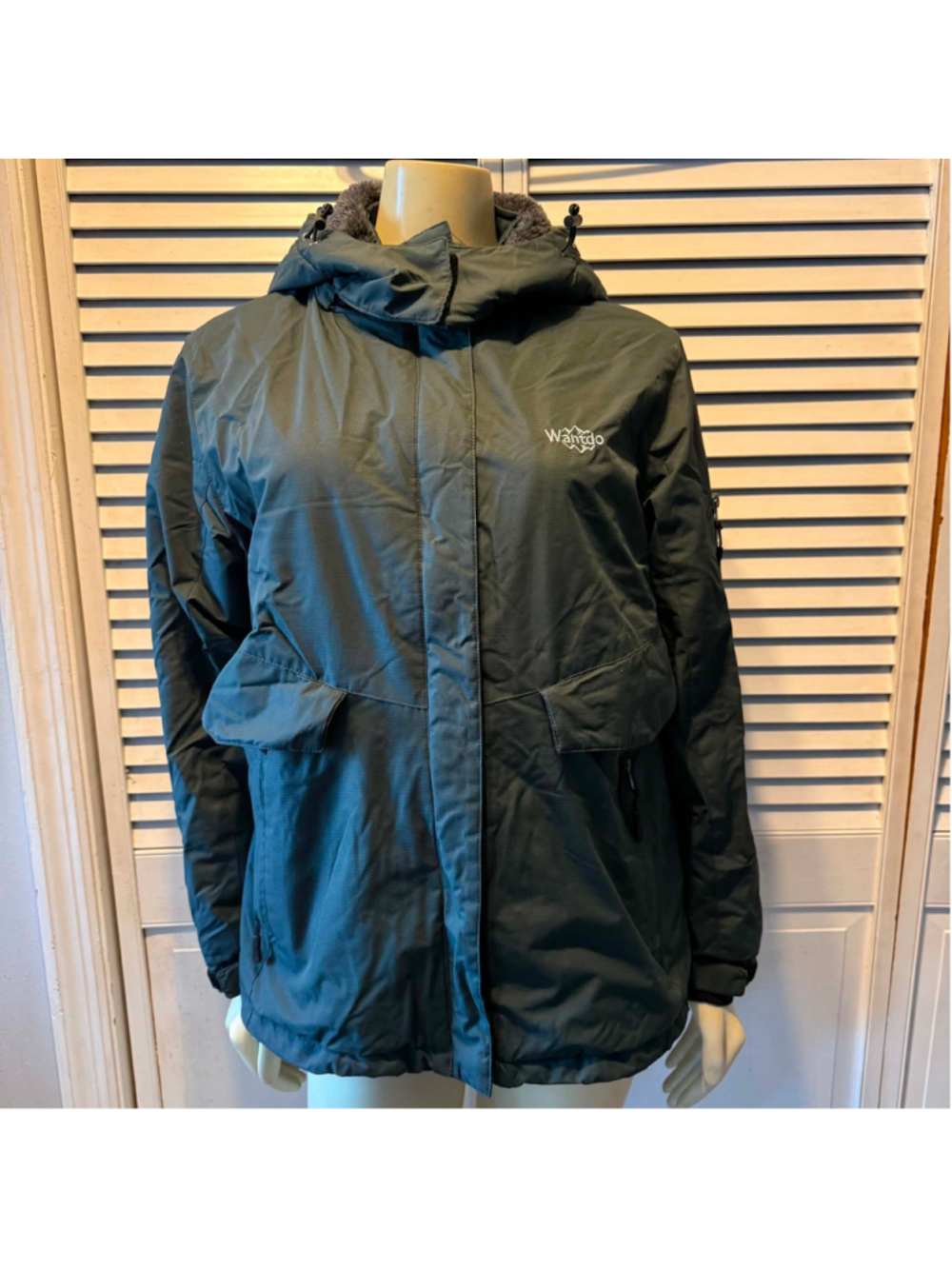 Women's Wantdo Ski Snow Jacket Medium Dark Green Grey